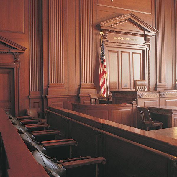 court room view from jury stand